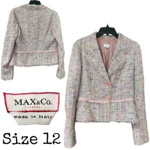 Max & Co. Made in Italy Vintage Tweed Blazer Jacket - Size US 12